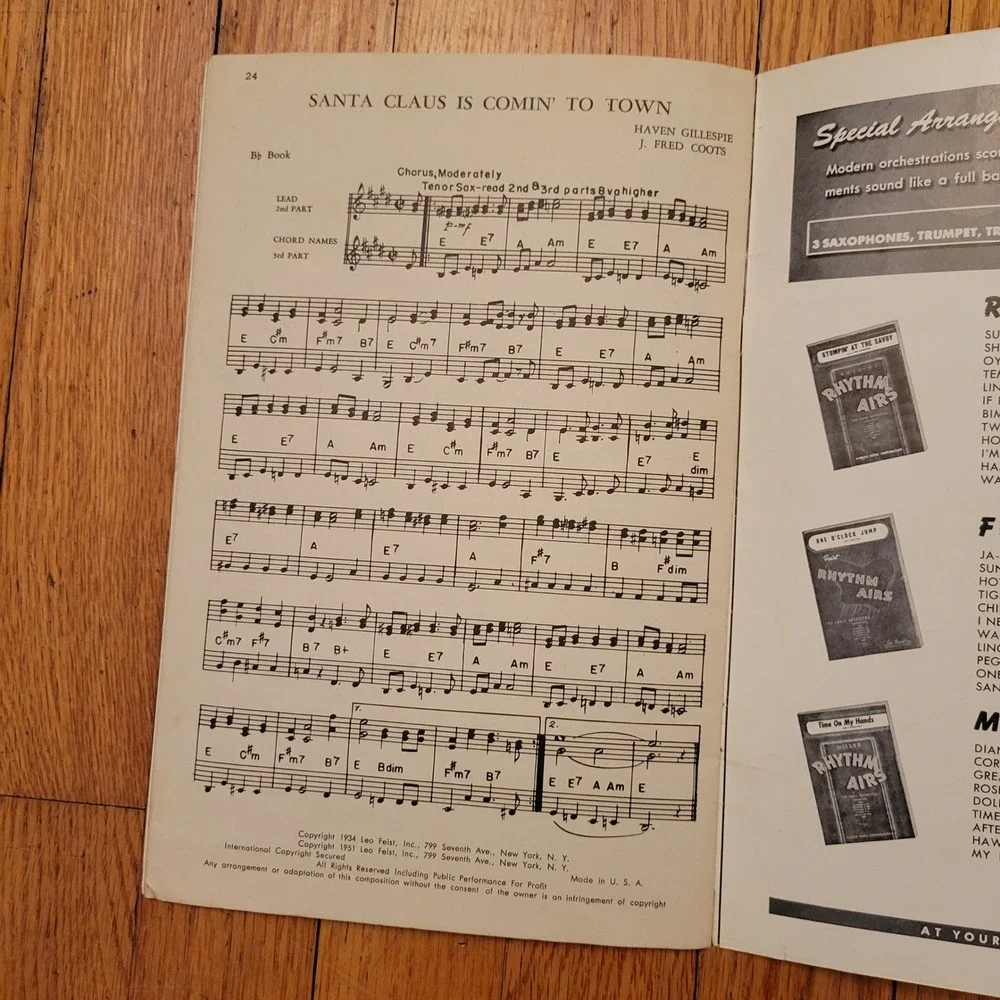 Combo Orks No 2 Small Dance Band Sheet Music Eb Bb‎ C Books Paul Hill Vintage